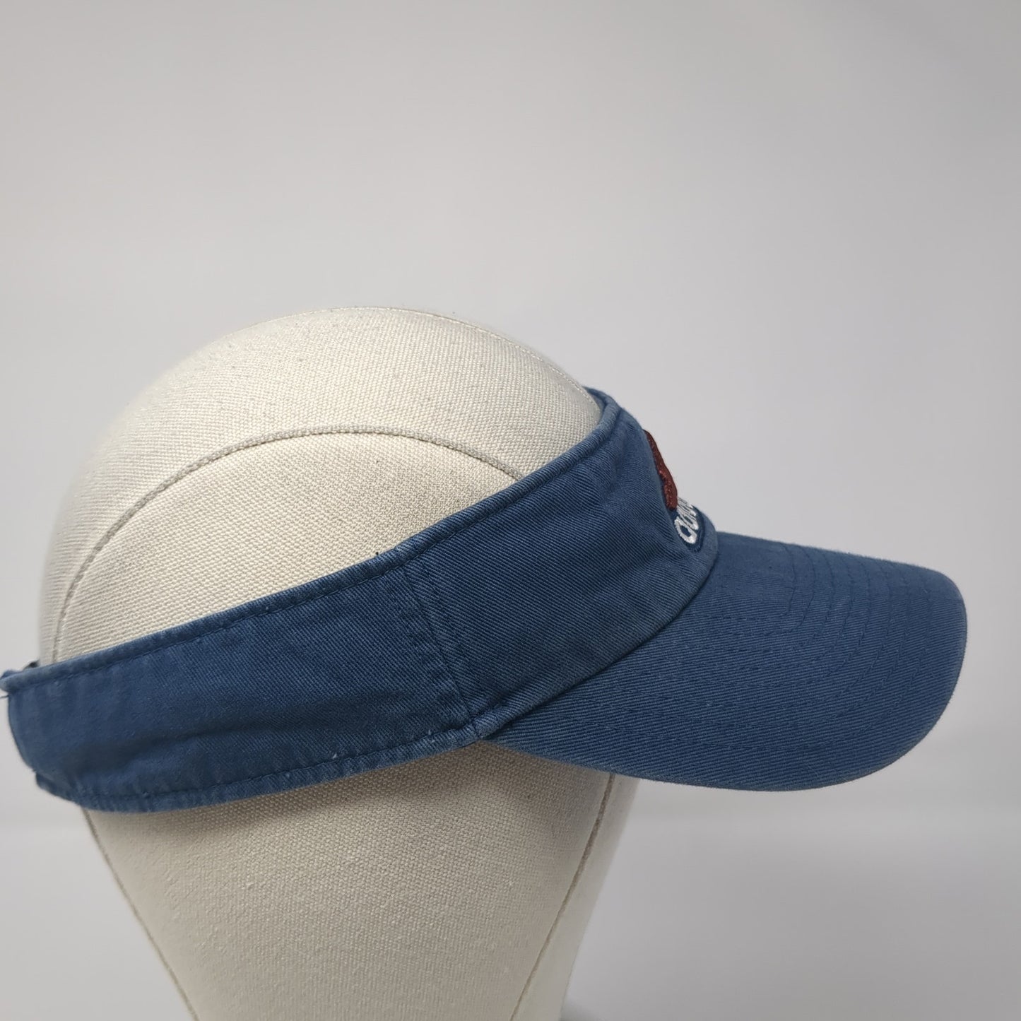 Adidas 3 Stripes Logo Slideback Visor Hat Blue One Size Adjustable