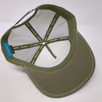 Badfish Snapback Mesh Back Trucker Hat Green One Size Solid Outdoor