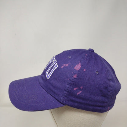 NYU New York University Slideback Hat Purple OSFA Embroidered Distressed