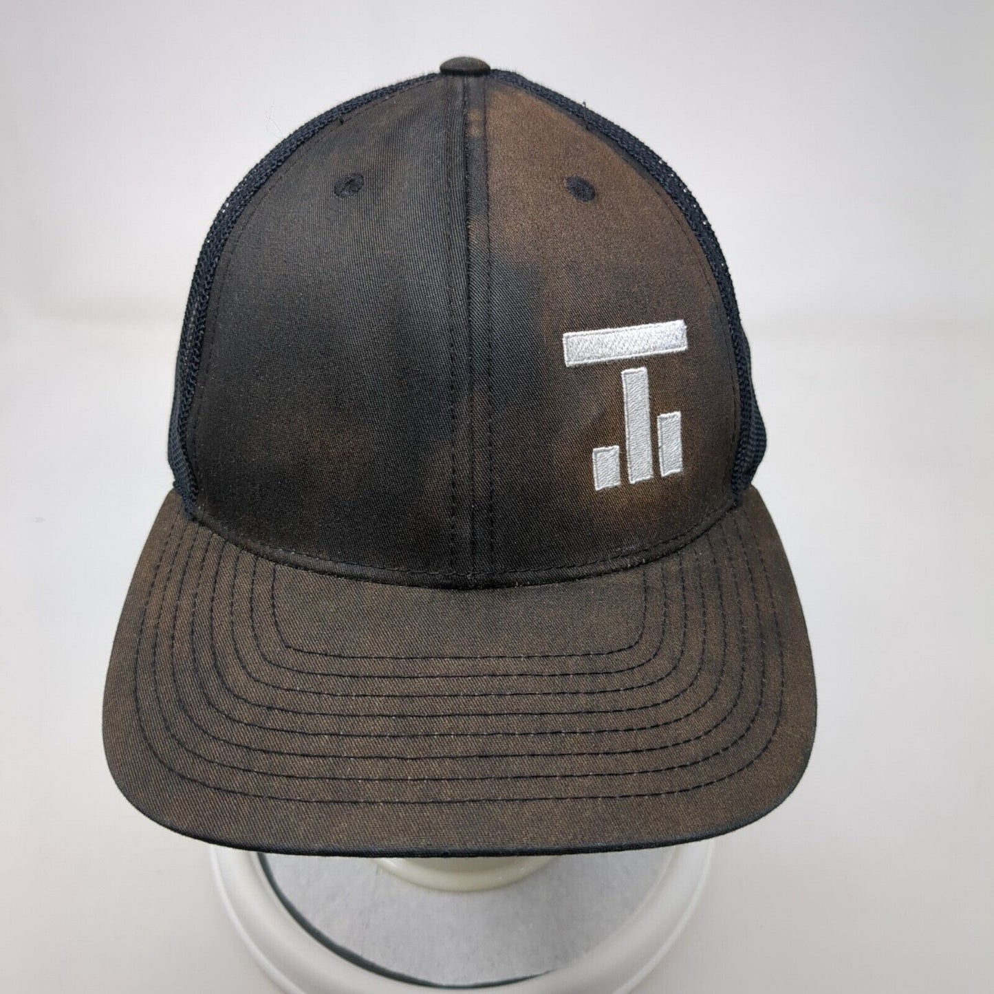 Richardson Snapback Trucker Hat Black OSFA Adjustable Embroidered Mesh Back