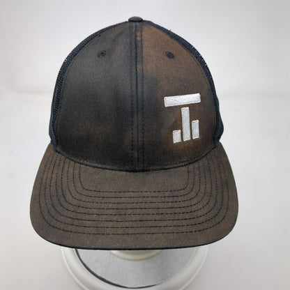 Richardson Snapback Trucker Hat Black OSFA Adjustable Embroidered Mesh Back