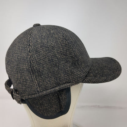 Ediko Baseball Cap Gray One Size Tweed Golf Ear Flaps Slideback Textured Hat