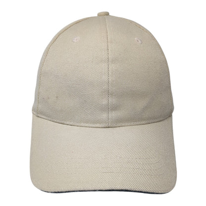 Unbranded Strapback Hat Beige One Size Solid Adjustable Outdoor Blank