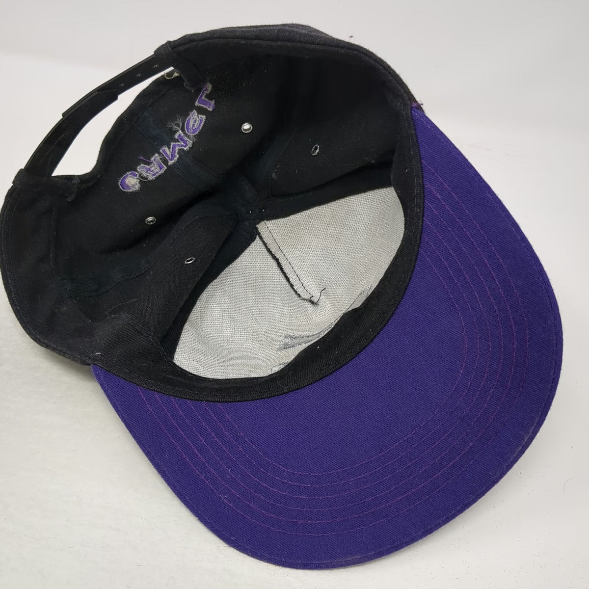 Camel 5 Panel Black Purple One Size Embroidered C Logo Snapback Baseball Hat