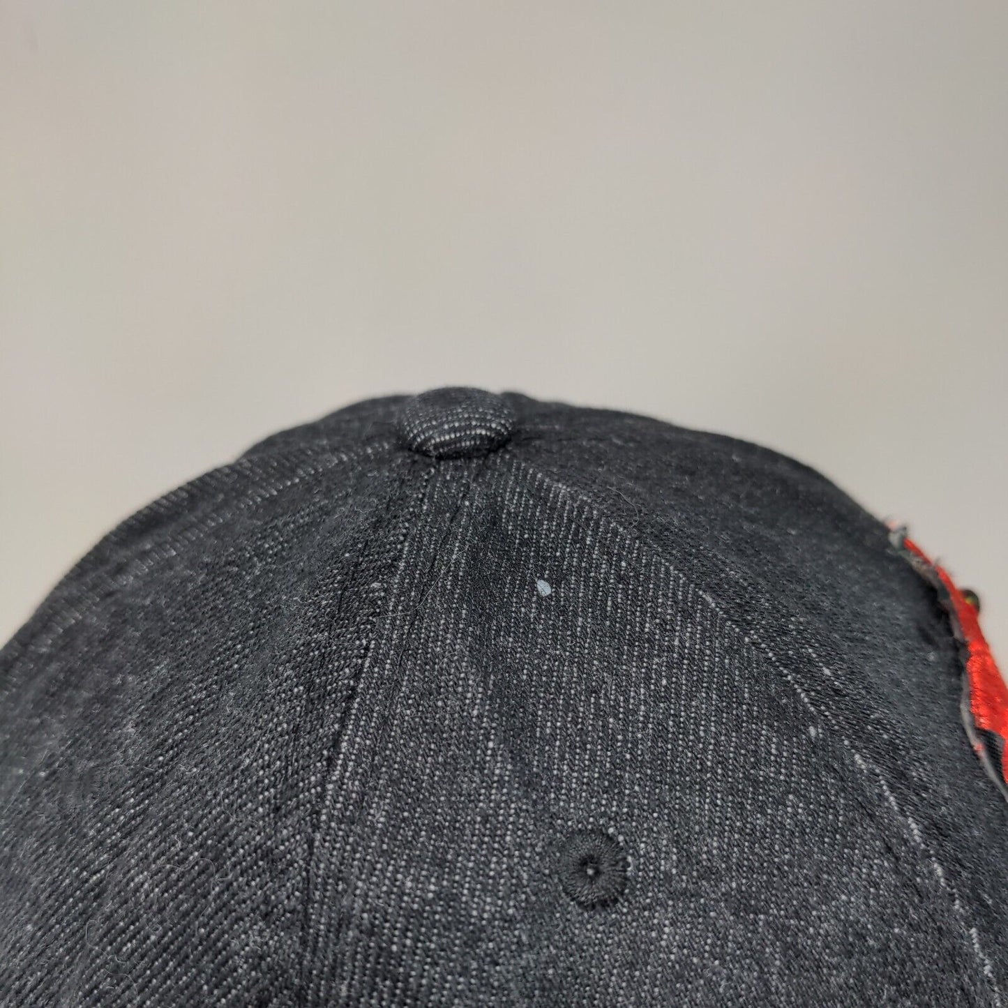 Rose Slideback Hat Black One Size Adjustable Embroidered Distressed 6 Panel