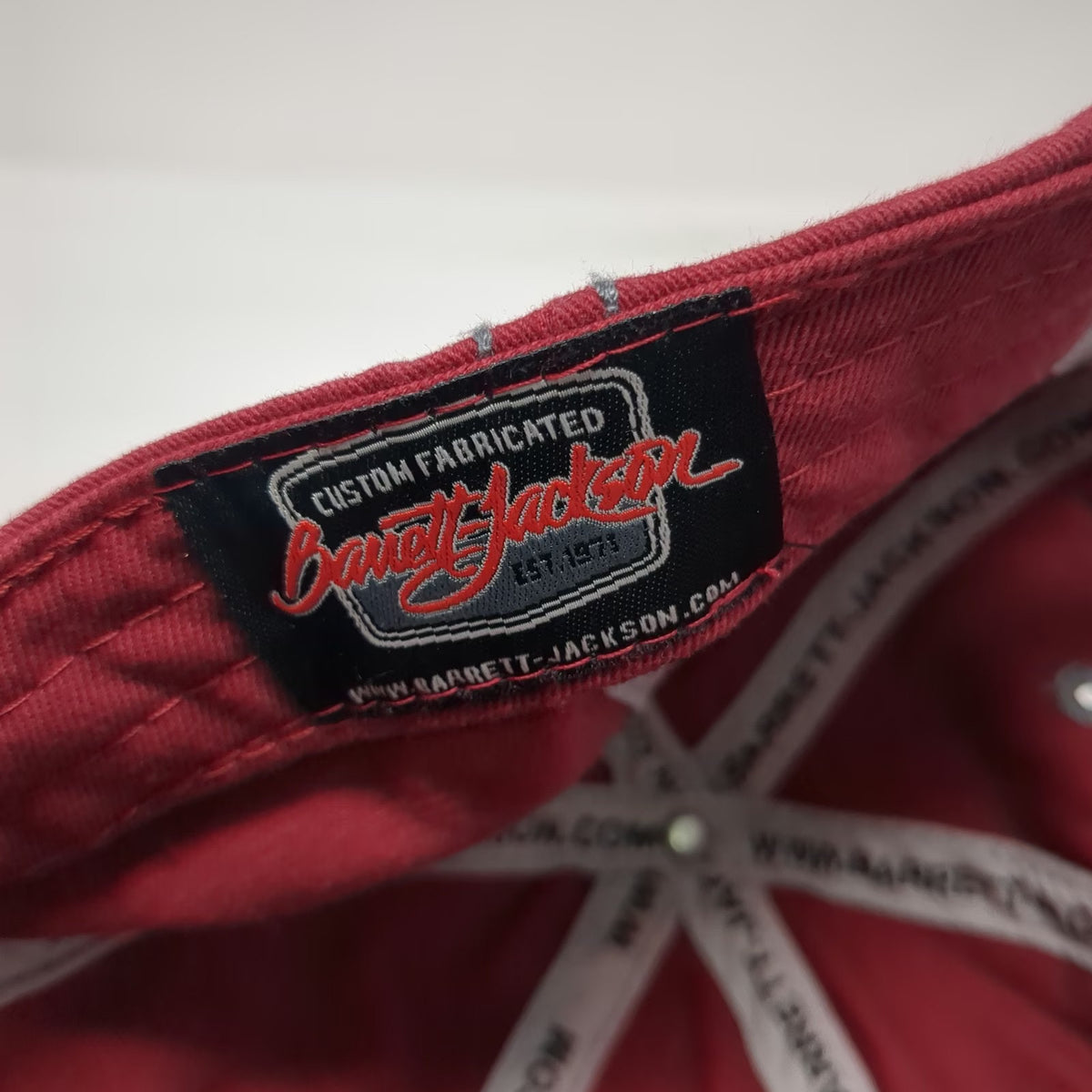 Barrett-Jackson Baseball Cap Red One Size Contrast Stitching Adjustable Hat