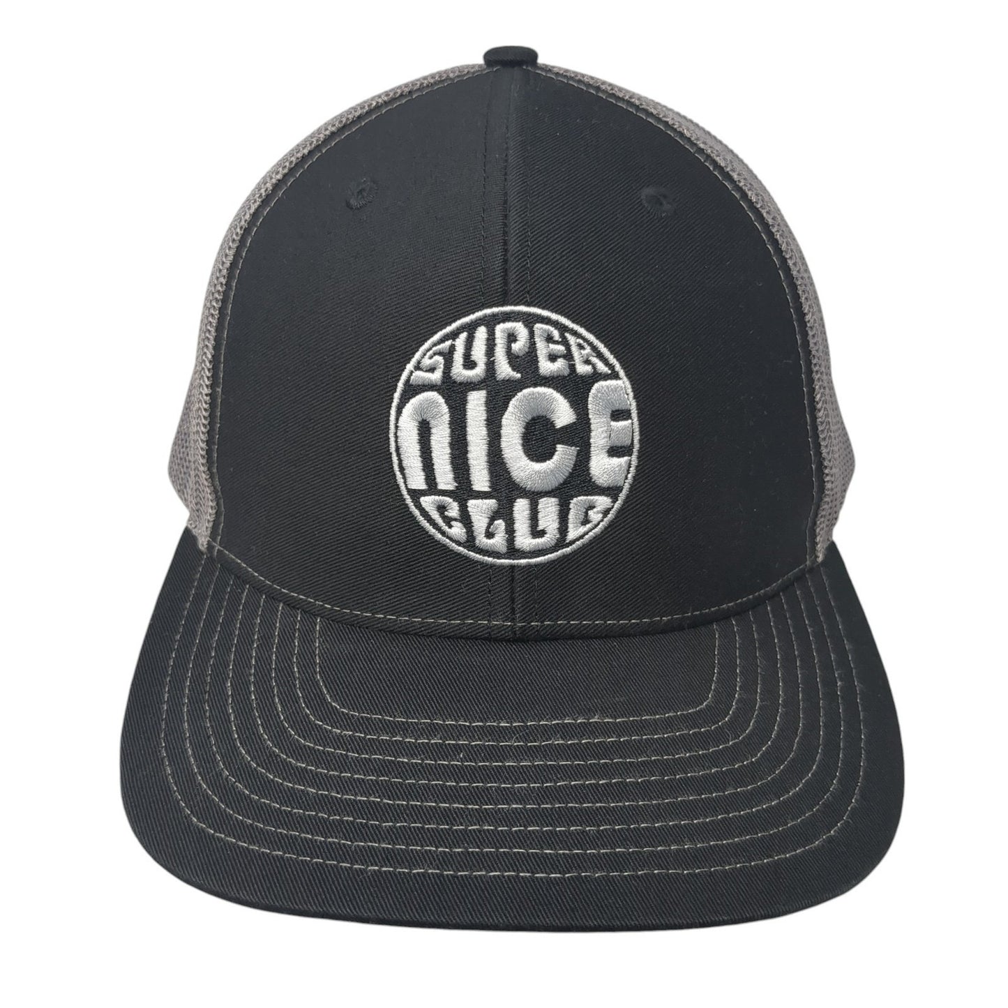 Super Nice Club Trucker Hat Black One Size Adjustable Mesh Back Richardson