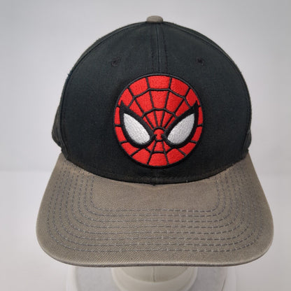 Spider-Man Snapback Hat Black One Size Adjustable Embroidered 6 Panel Marvel