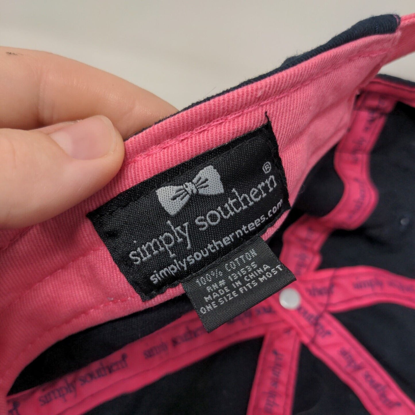 Simply Southern Slideback Hat Blue OSFM Adjustable Patch Logo 6 Panel Cotton