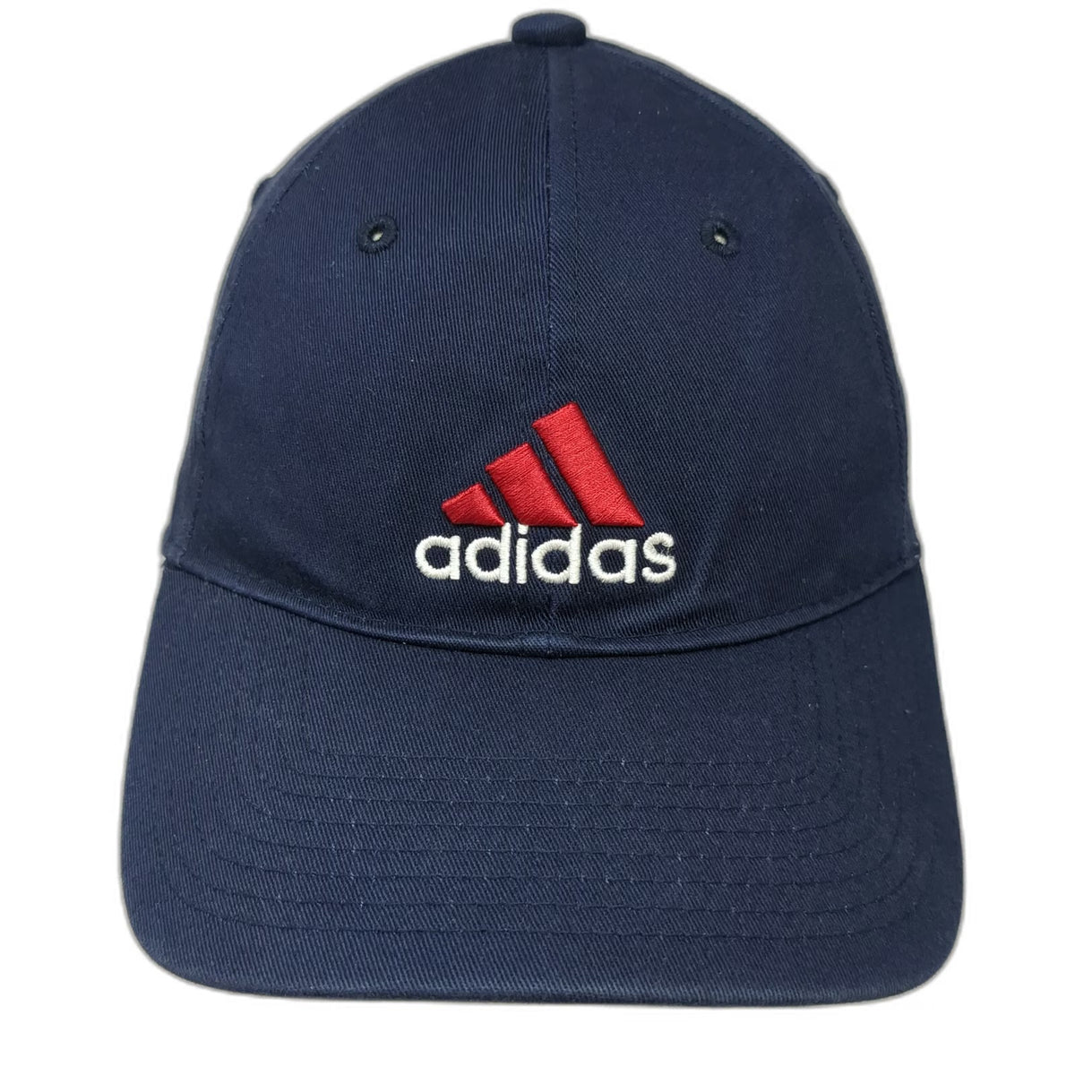 Adidas Baseball Cap Blue M Climalite Stretch Fit Embroidered Logo 6 Panel Hat