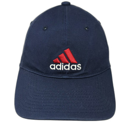 Adidas Baseball Cap Blue M Climalite Stretch Fit Embroidered Logo 6 Panel Hat