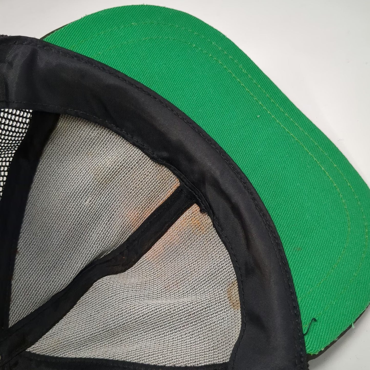 Black Trucker Hat Badminton Patch Snapback Mesh Green Underbrim Sport Vintage