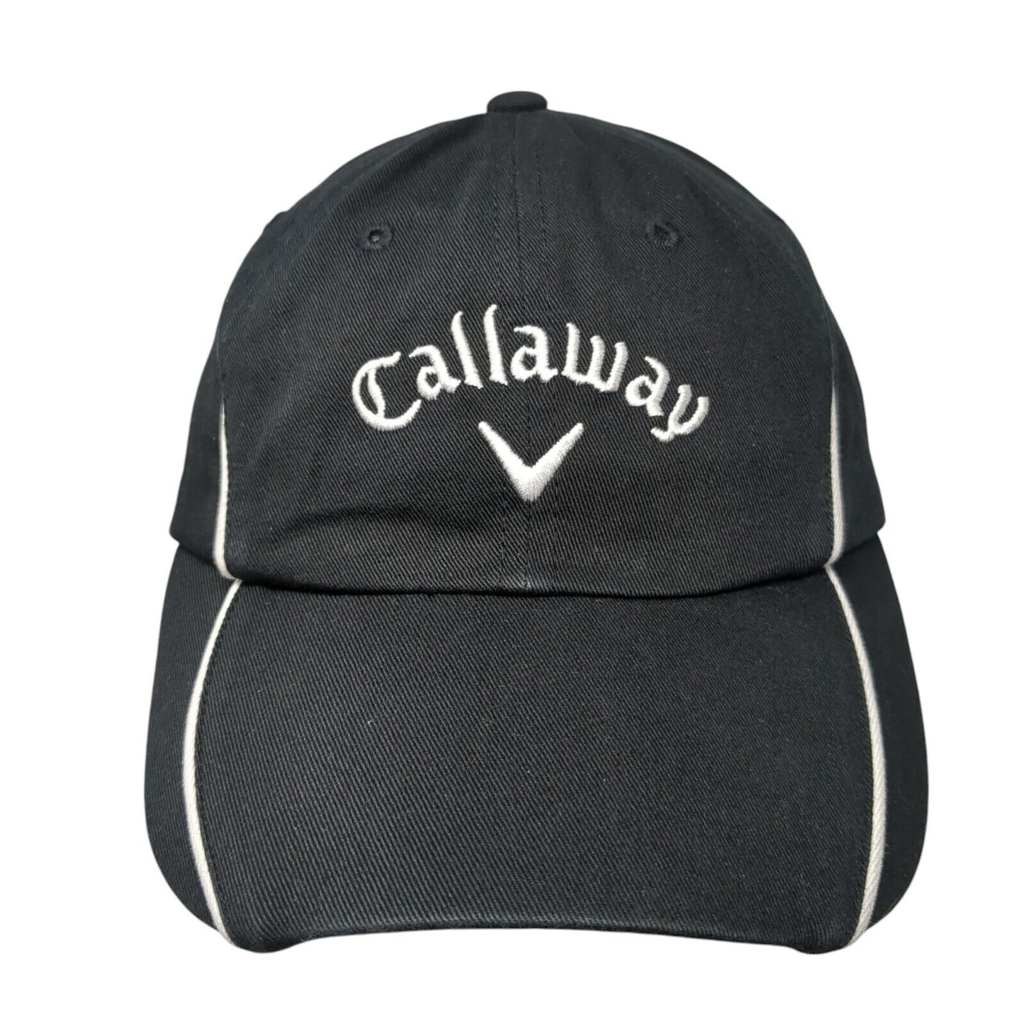 Callaway Strapback Hat Black One Size Adjustable Embroidered Piping