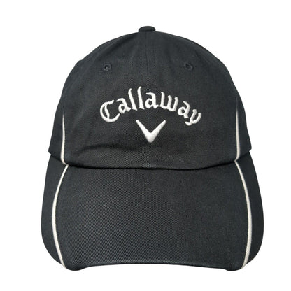 Callaway Strapback Hat Black One Size Adjustable Embroidered Piping