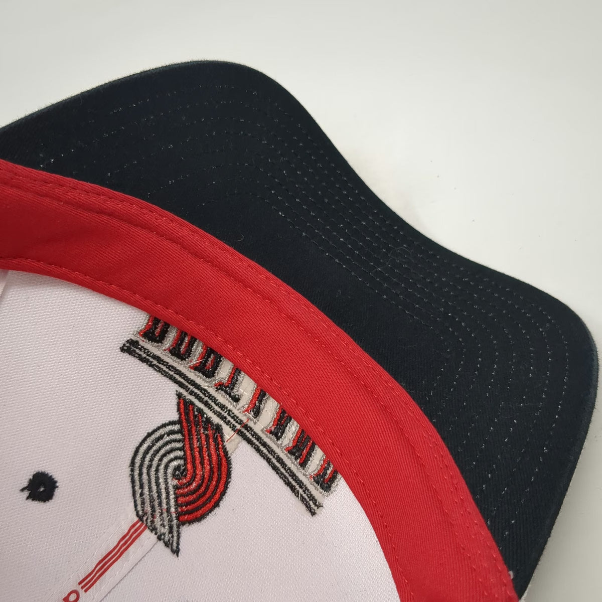Portland Trail Blazers NBA Adidas Snapback Hat White Red Black One Size Pinwheel