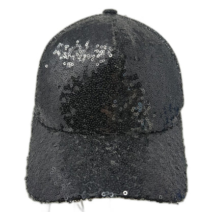 Trucker Hat Black One Size Sequin Mesh Back Snapback Fashion Bling Sparkle