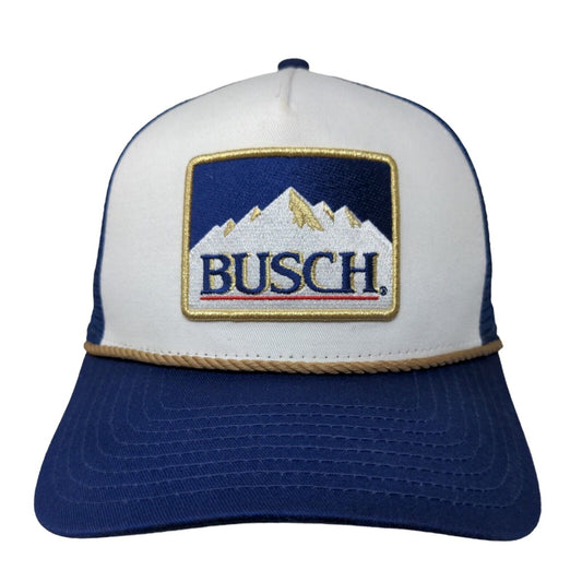 New Era NASCAR Men's Snapback Mesh Back Trucker Hat Blue Busch Logo Rope 9Forty