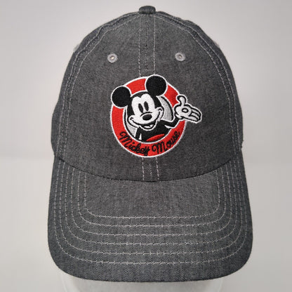 Mickey Mouse Slideback Hat Gray One Size Adjustable Disney 6 Panel