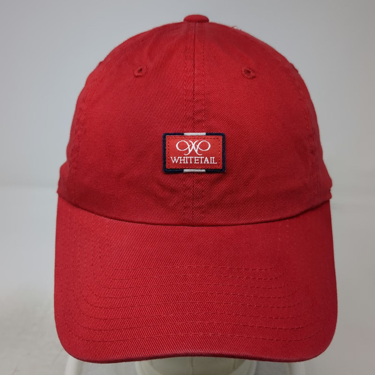 American Needle Baseball Cap Red One Size Whitetail Resort Patch Slideback Hat