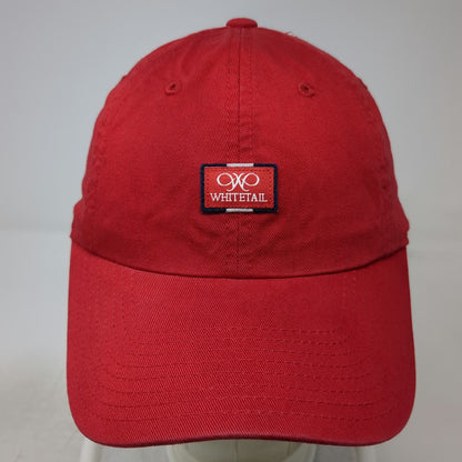 American Needle Baseball Cap Red One Size Whitetail Resort Patch Slideback Hat