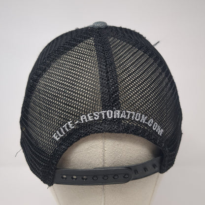 Elite Restoration Snapback Mesh Back Trucker Hat Gray One Size Adjustable