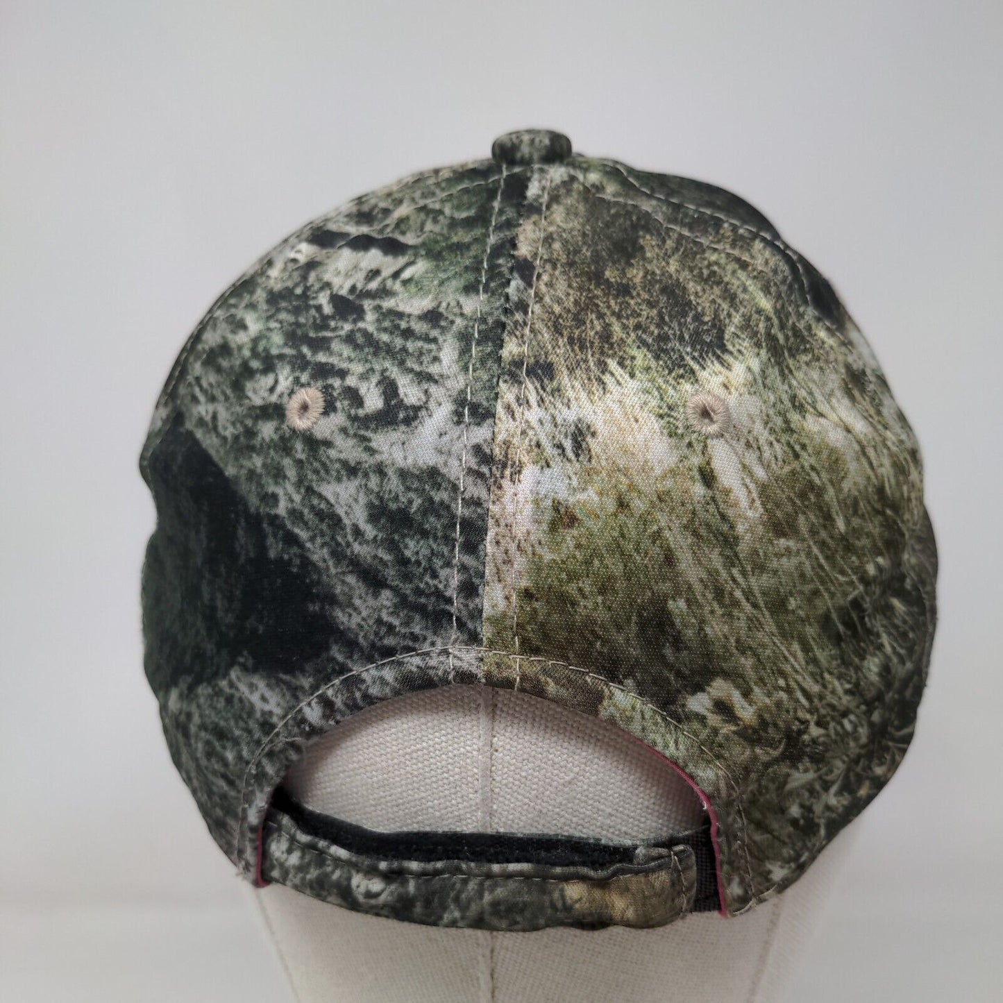 Mossy Oak Strapback Hat Camouflage One Size Embroidered Logo Vented Holes