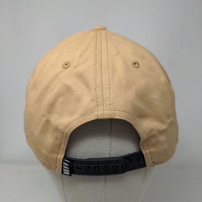 NEFF Snapback Hat Tan One Size Adjustable Embroidered Solid 6 Panel