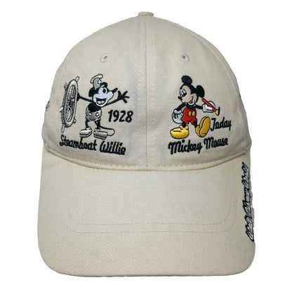 Disney Parks Baseball Cap Beige One Size Mickey Mouse Embroidery Steamboat Hat