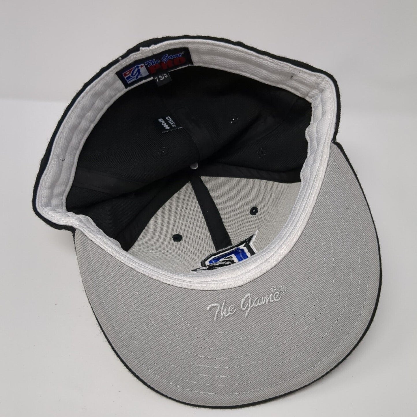 The Game Pro Fitted Hat Black 7 3/6 Embroidered Logo American Flag