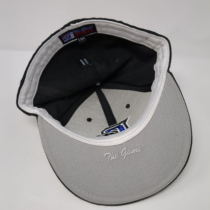 The Game Pro Fitted Hat Black 7 3/6 Embroidered Logo American Flag