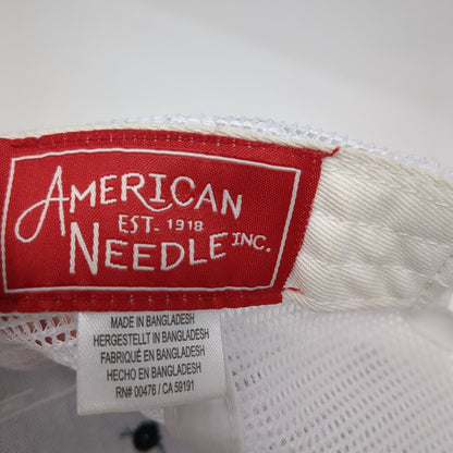 American Needle Snapback Trucker Hat Black One Size Mesh Back Logo