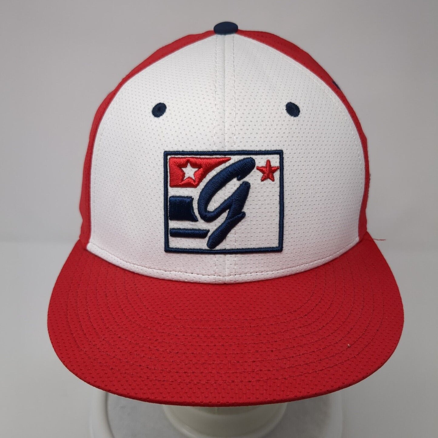 brrrº Fitted Hat Red Size 7 1/4 Lightweight Embroidered 6 Panel The Game Pro