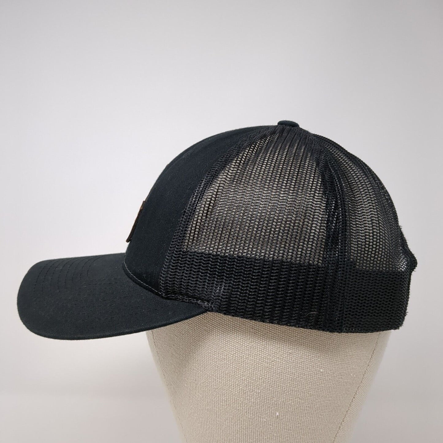 RH Snapback Trucker Hat Black Small Adjustable Mesh Back 6 Panel Richardson