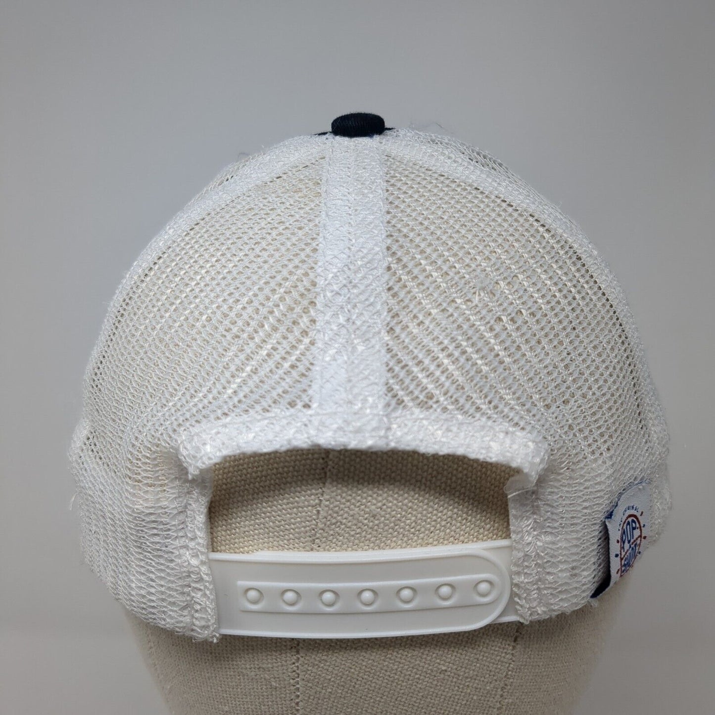 Pop A Shot Snapback Trucker Hat Blue OS Adjustable Embroidered Mesh Back Brewery