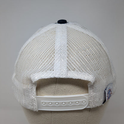 Pop A Shot Snapback Trucker Hat Blue OS Adjustable Embroidered Mesh Back Brewery