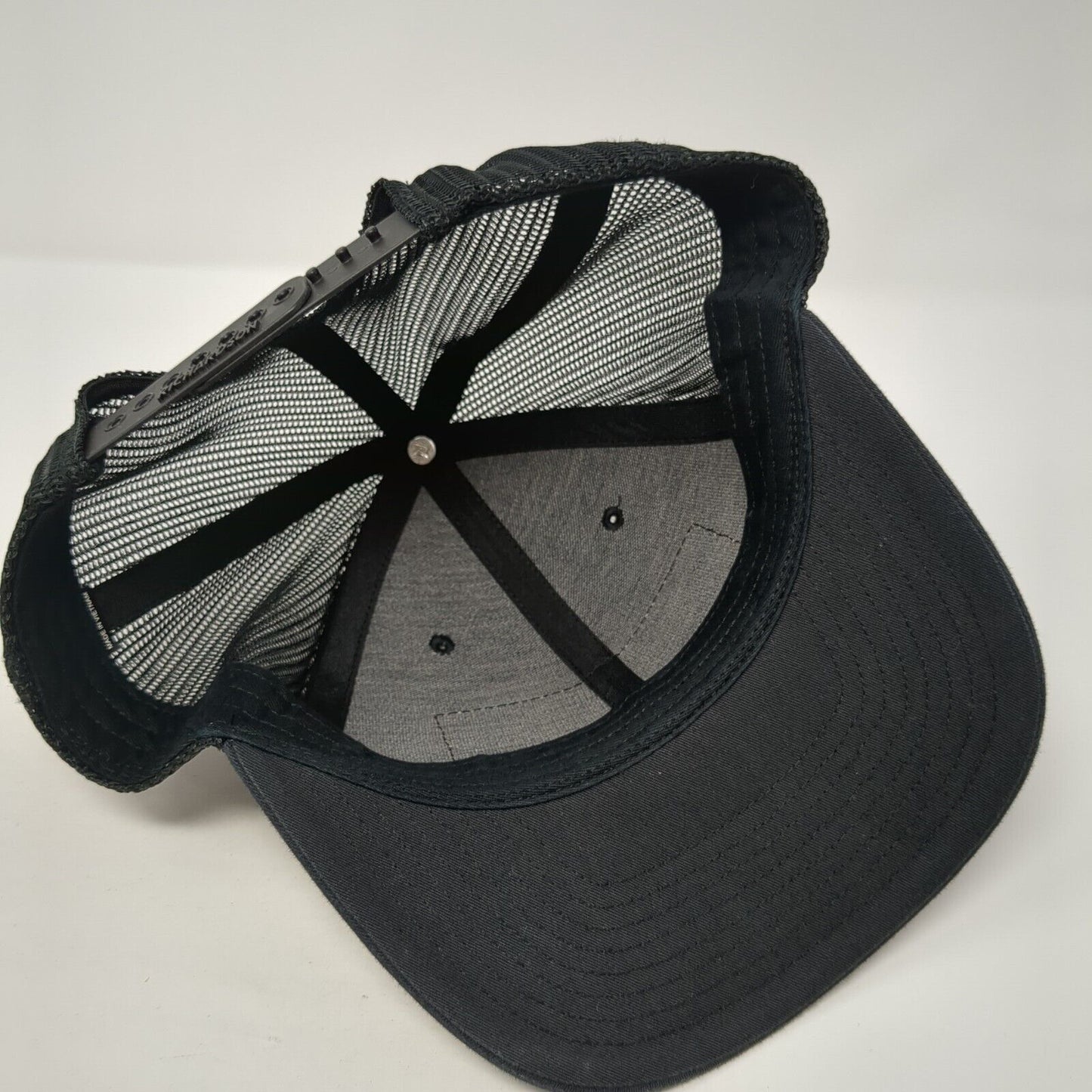 RYOBI Snapback Trucker Hat Black OS Adjustable Patch Mesh Back Richardson