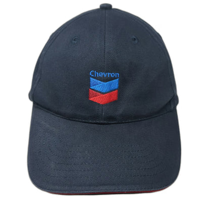 Chevron Baseball Cap Blue Red One Size Slideback Embroidered Logo Buckle Hat