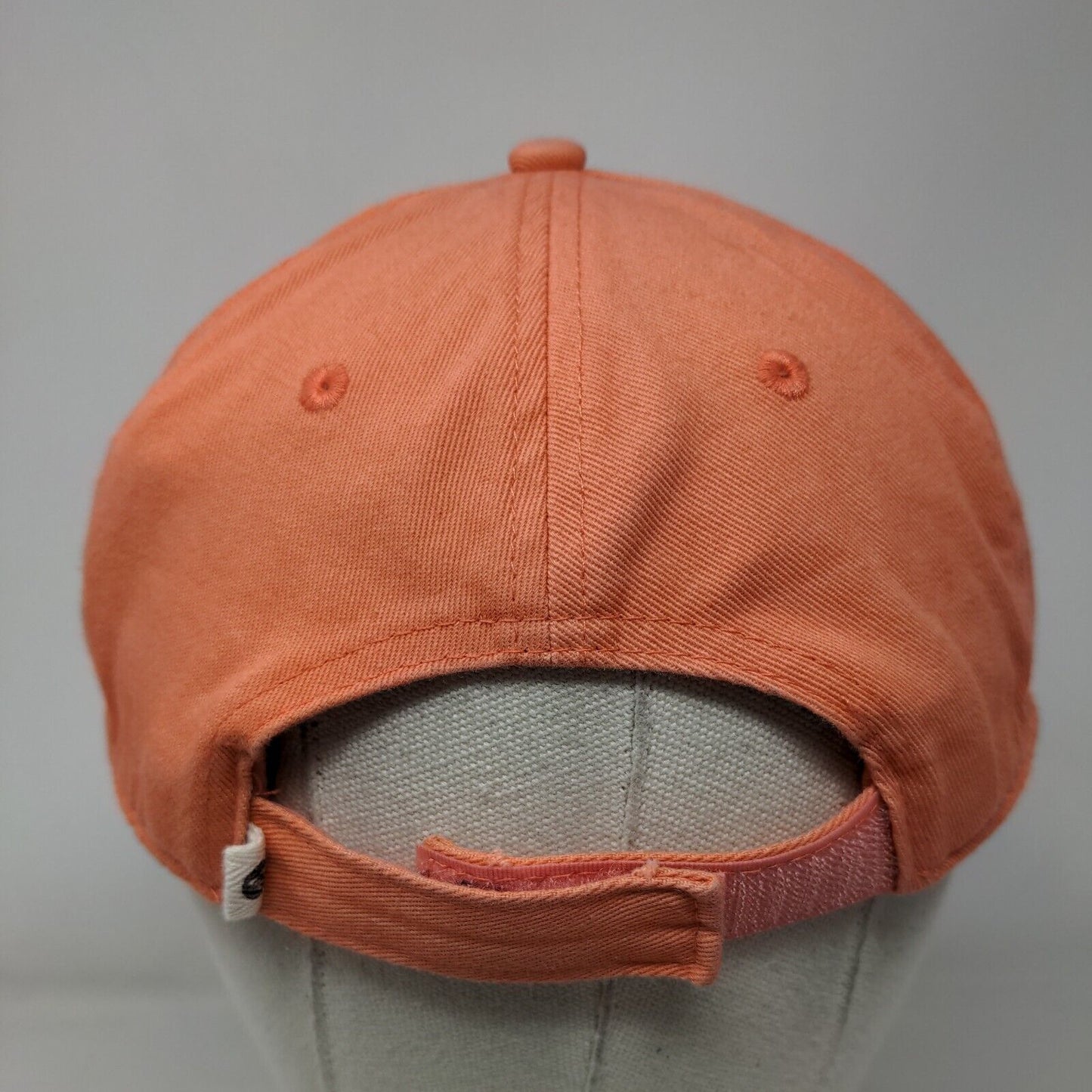 ROXY Strapback Hat Orange One Size Adjustable Embroidered Vented Holes Cotton