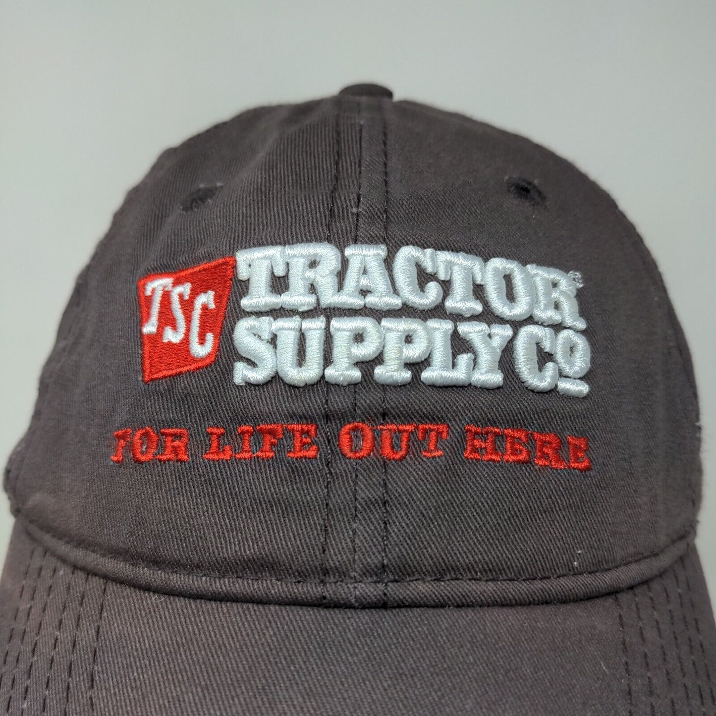 Tractor Supply Co Men's Slideback Hat Gray Adjustable Embroidered Logo Cotton