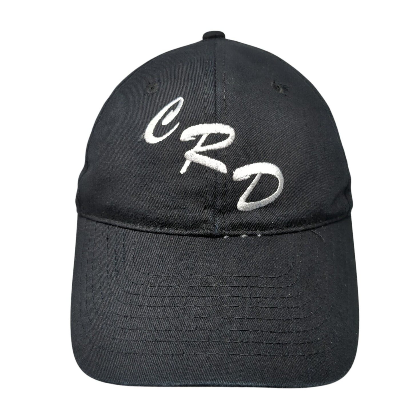 CRD Strapback Hat Black One Size Adjustable Embroidered 6 Panel Outdoor Cap