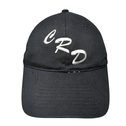 CRD Strapback Hat Black One Size Adjustable Embroidered 6 Panel Outdoor Cap