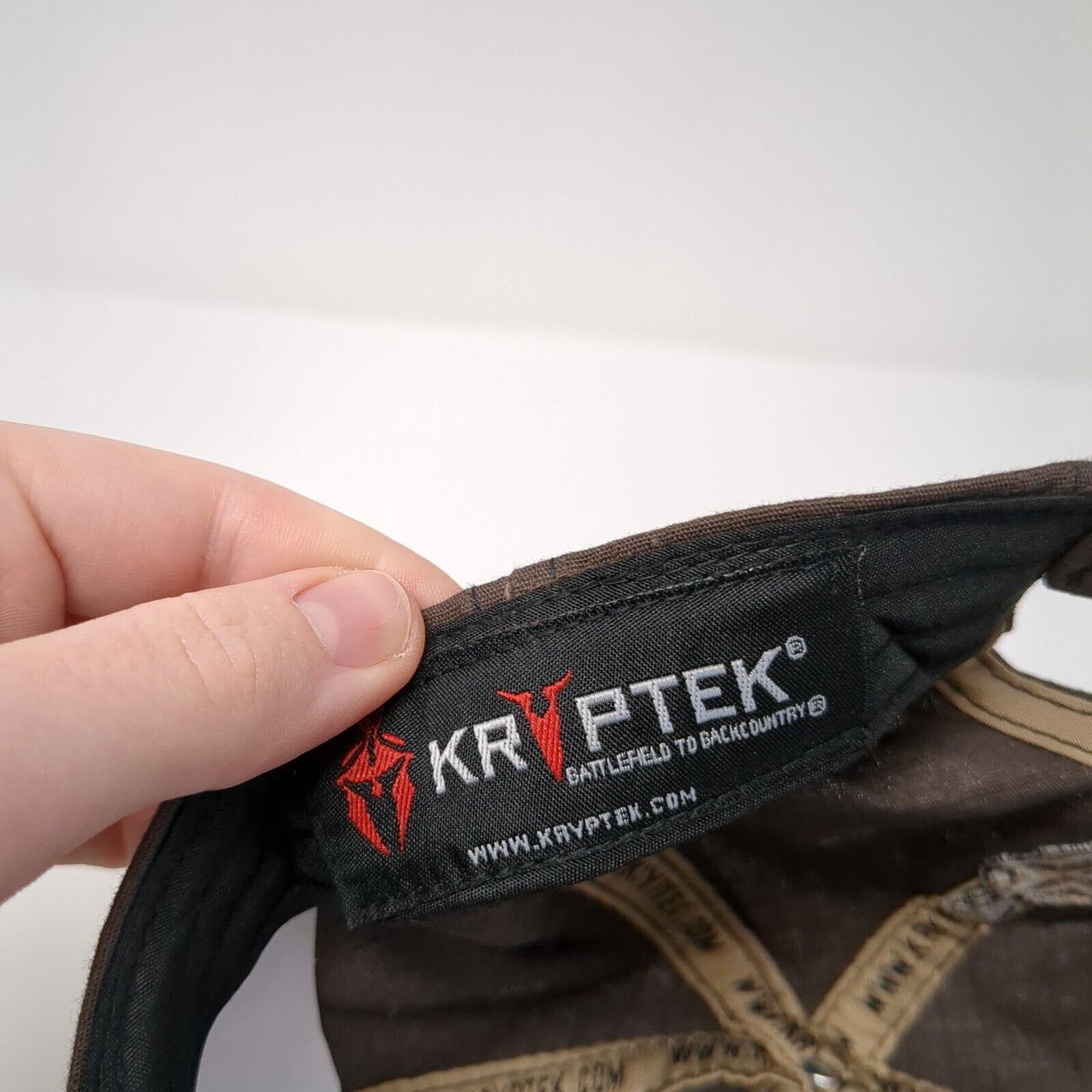 Kryptek PVC Patch Flag Strapback Hat Brown OS Adjustable Embroidered Patriotic