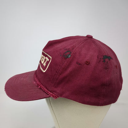 5 Panel Red Hat One Size Rope Snapback Patch Valve Industrial Workwear Trucking