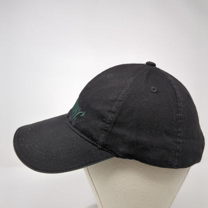 Subway Strapback Hat Black OSFA Adjustable Embroidered Vented Holes Cotton