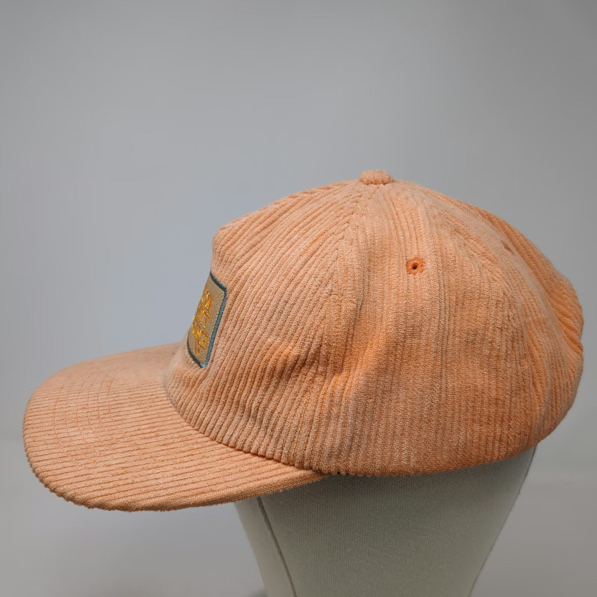 Teton Gravity Research Hat 5 Panel Orange One Size Corduroy Snapback Patch