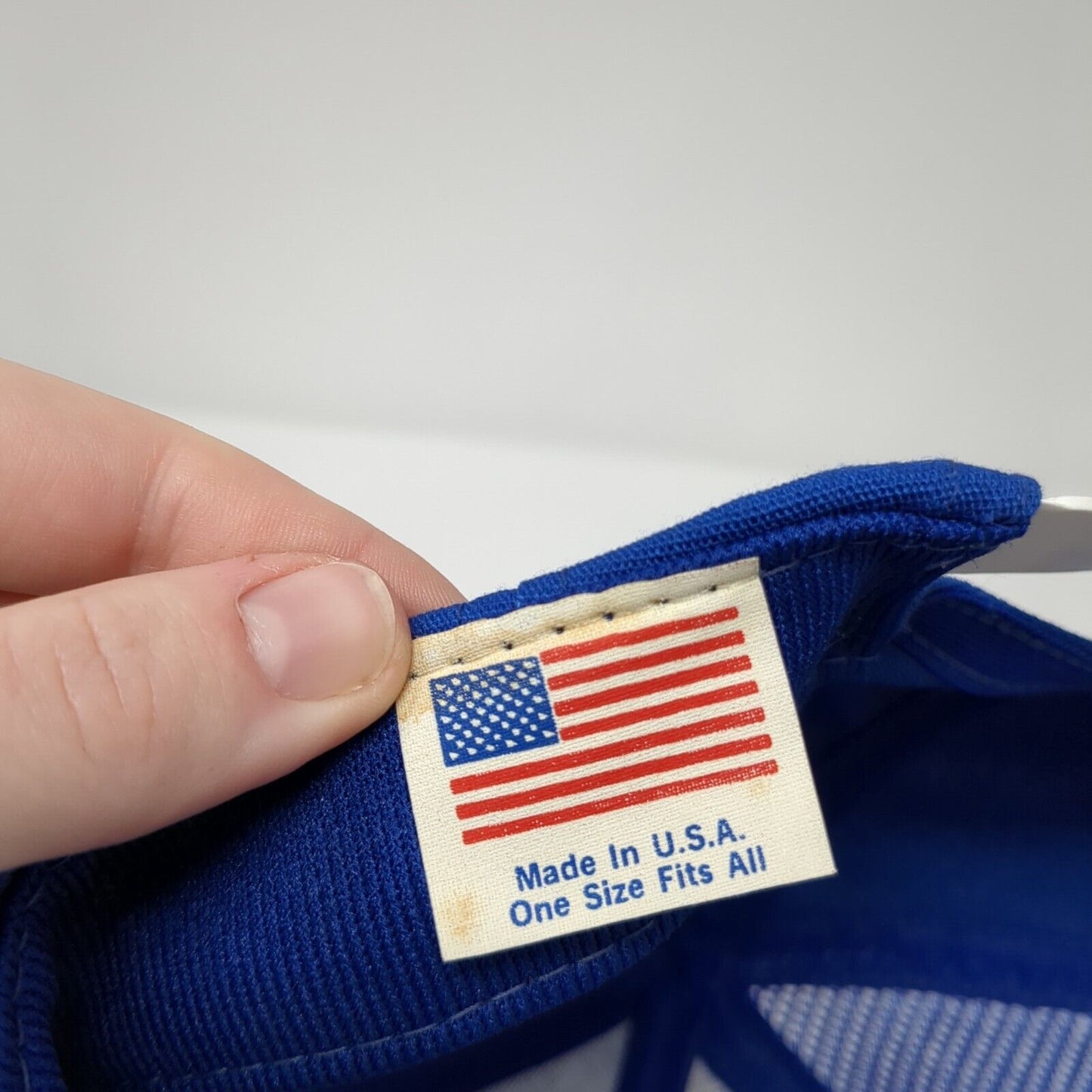 Union Pacific System Snapback Trucker Hat Blue One Size Adjustable Mesh Back