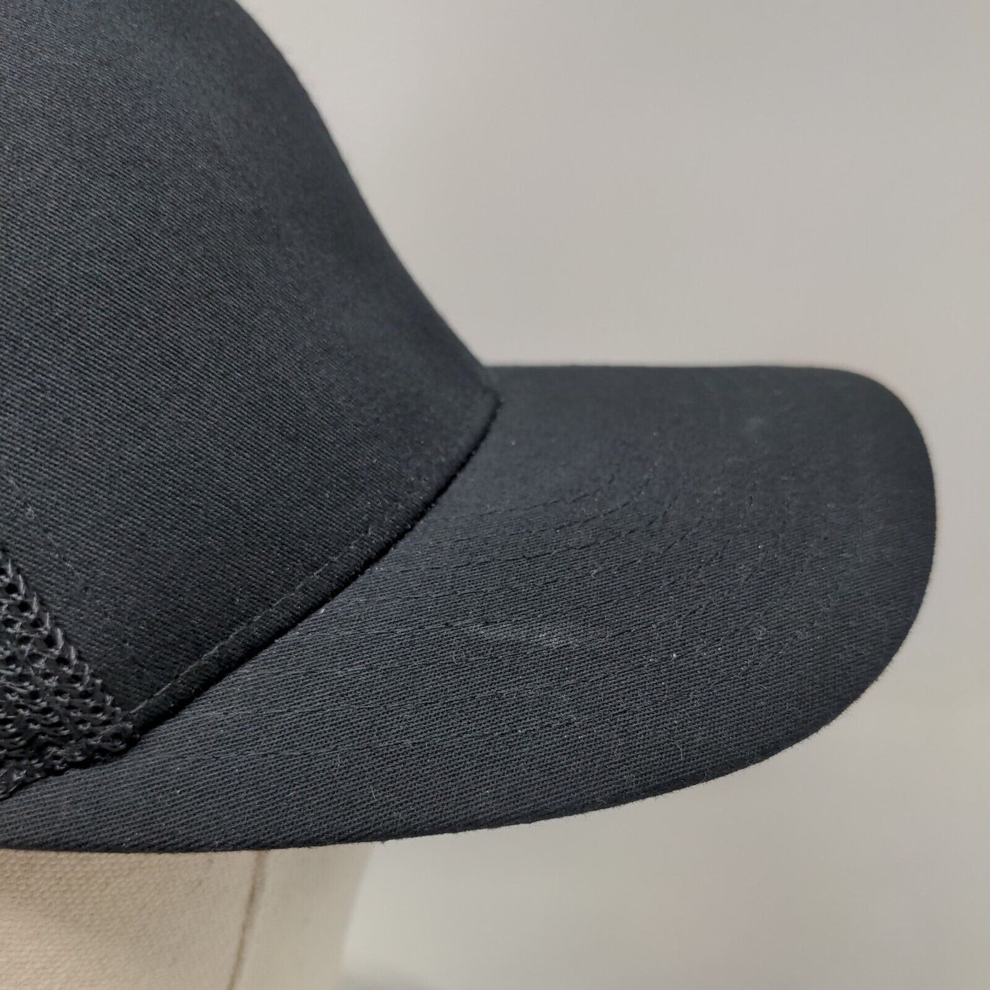 Inland Fitted Mesh Back Trucker Hat Black One Size Embroidered Flexfit