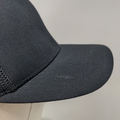 Inland Fitted Mesh Back Trucker Hat Black One Size Embroidered Flexfit