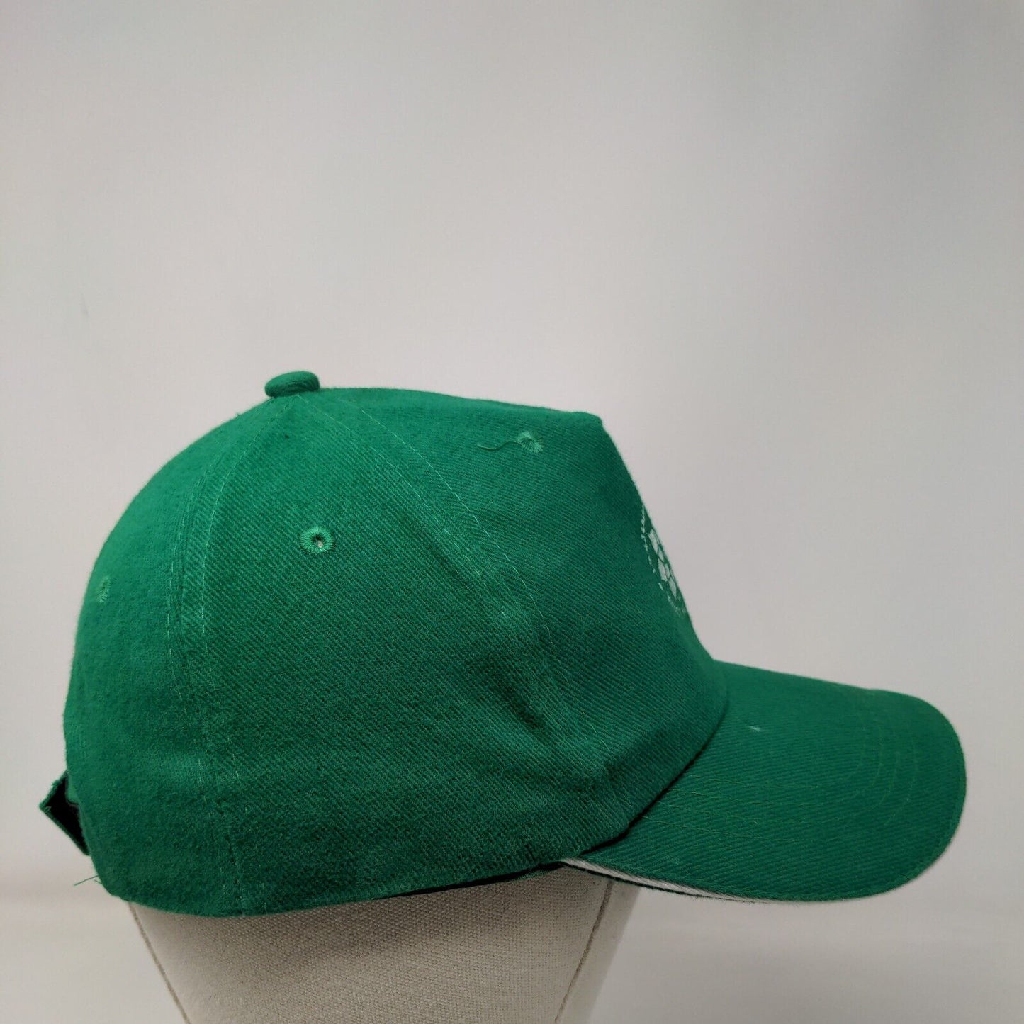 King's Academy Strapback Hat Green 58cm Solid Adjustable Vent Holes