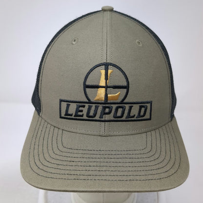 Leupold Trucker Hat Green Black Gold One Size Snapback Mesh Logo Adjustable Cap